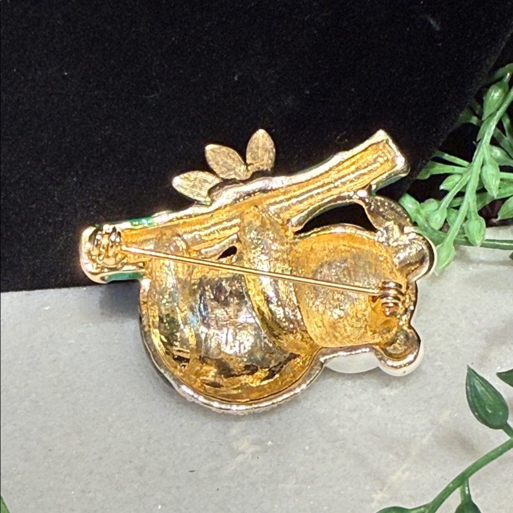 Panda Bamboo Rhinestone Brooch - Picture 2 of 6